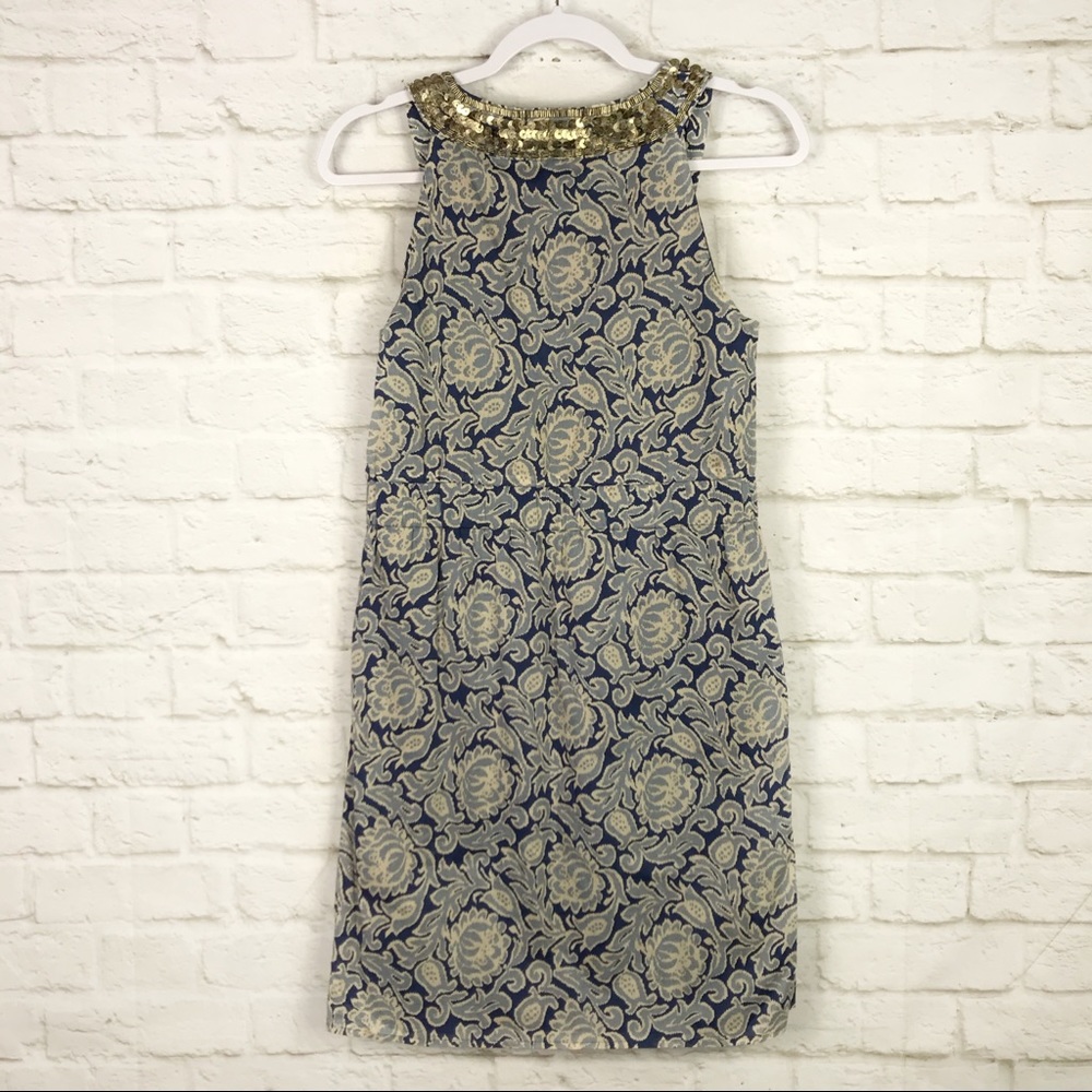 Loft Ann Taylor Baroque Sleeveless Beaded Dress 4P - Picture 5 of 7